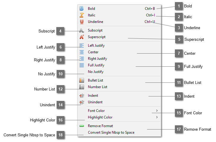 Table Element Format